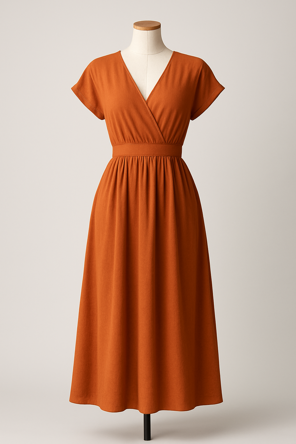 Rust Wrap Dress